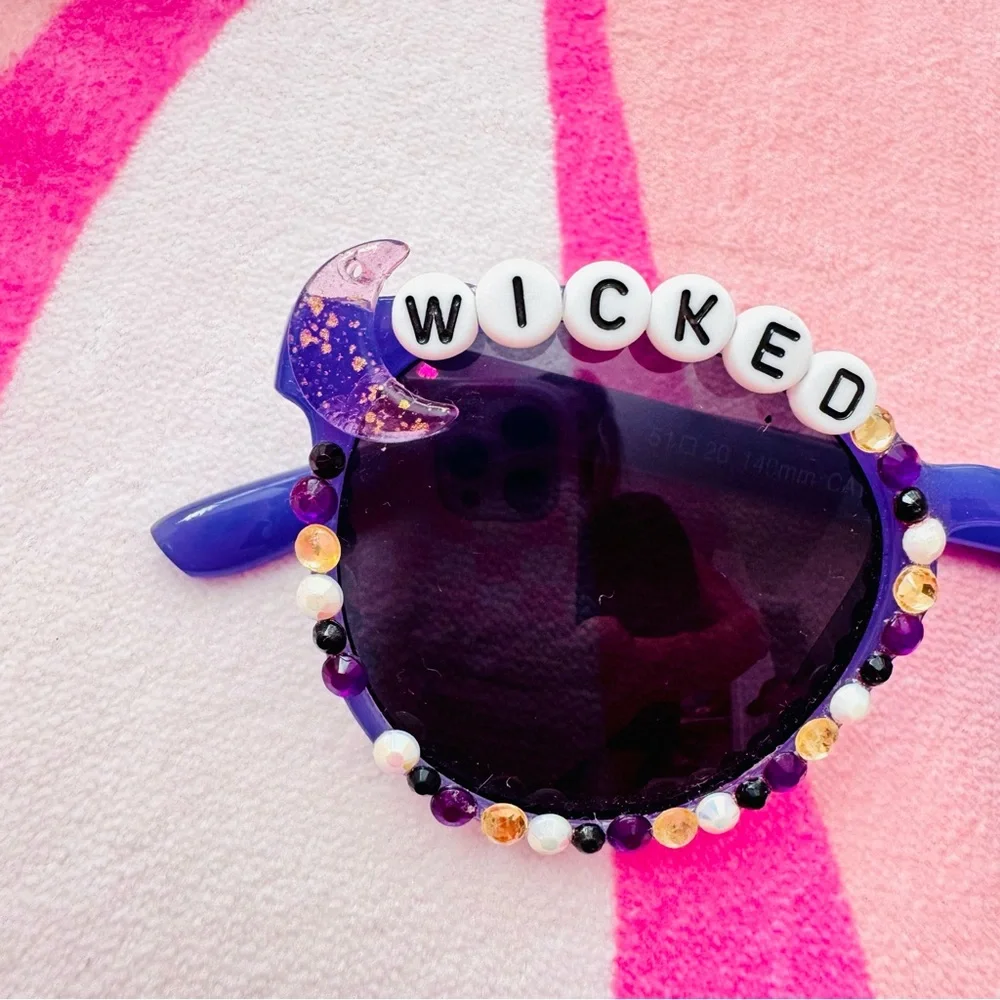 Purple Witchy Sunglasses with Beads